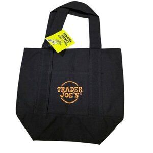 Trader Joe's Halloween Black Canvas Mini Tote NWT
